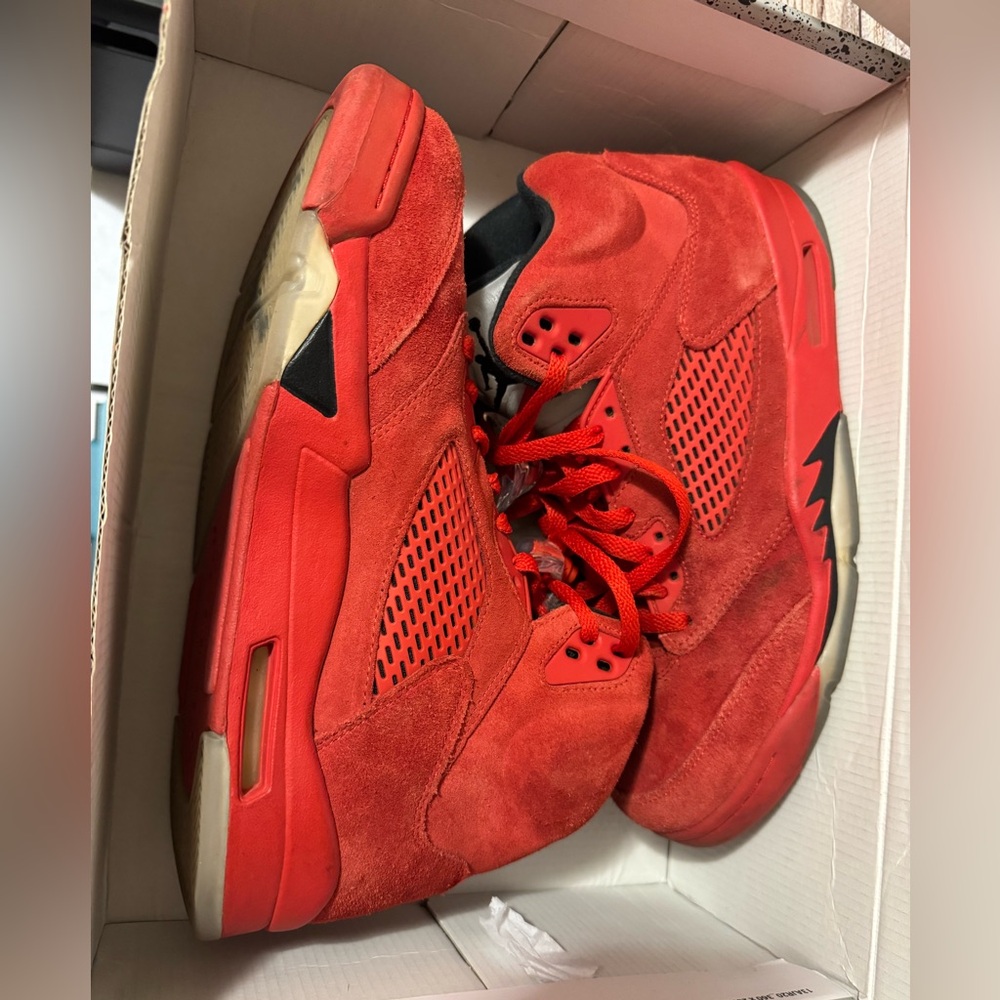 Nike Air Jordan 5 Retro Red Suede Size 10.5 - Picture 9 of 10